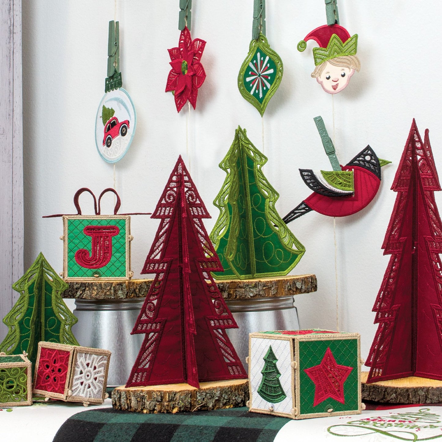 Holly Jolly Ornaments & Accents by OESD #12835 Embroidery Design CD Version
