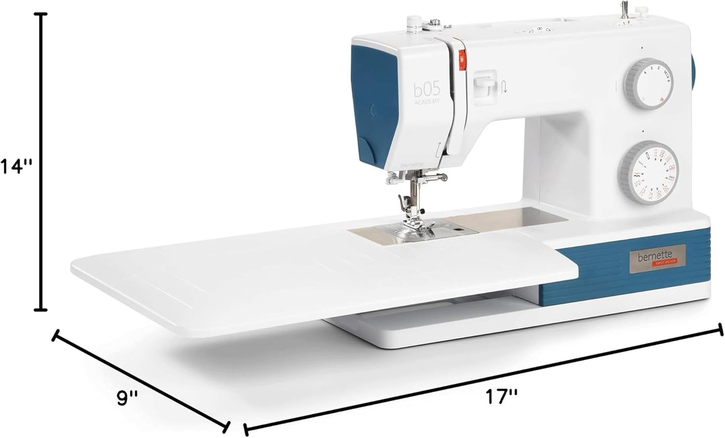 Bernette b05 Academy Sewing Machine + Top Stitch Rolling Tote Bag Bundle