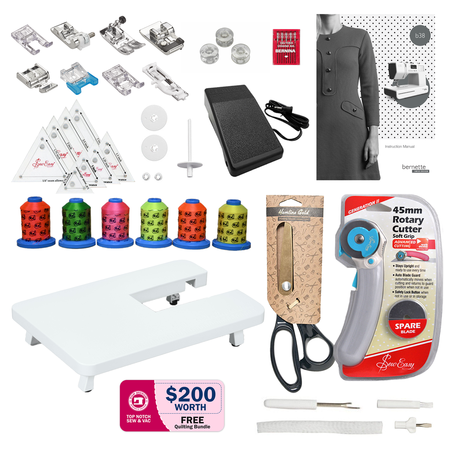Bernette B38 Affordable Sewing Machine accessories