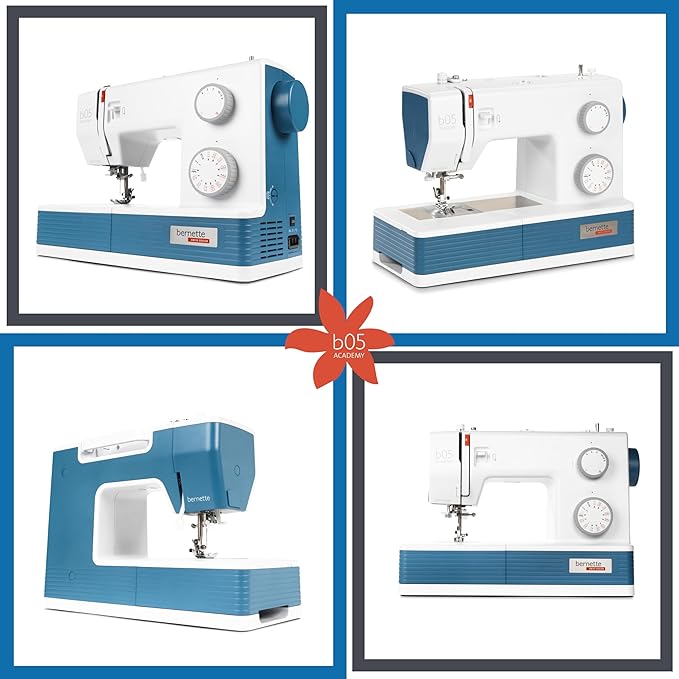 Bernette B05 Academy Sewing Machine Bundle with 6 Pack Threads, Scissors and Rotary Cutter