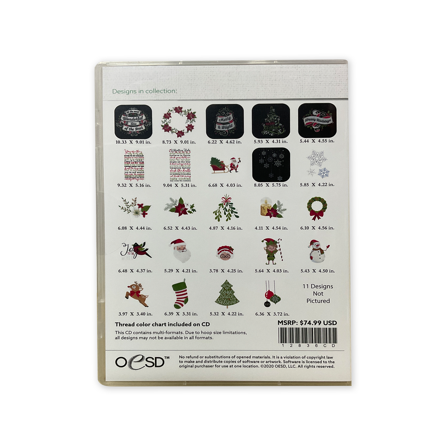 Holly Jolly Embroidery Design by OESD #12836 CD Version