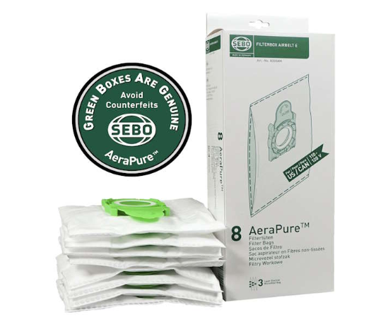 SEBO Airbelt E Ultra AeraPure Bags - 8 Pack