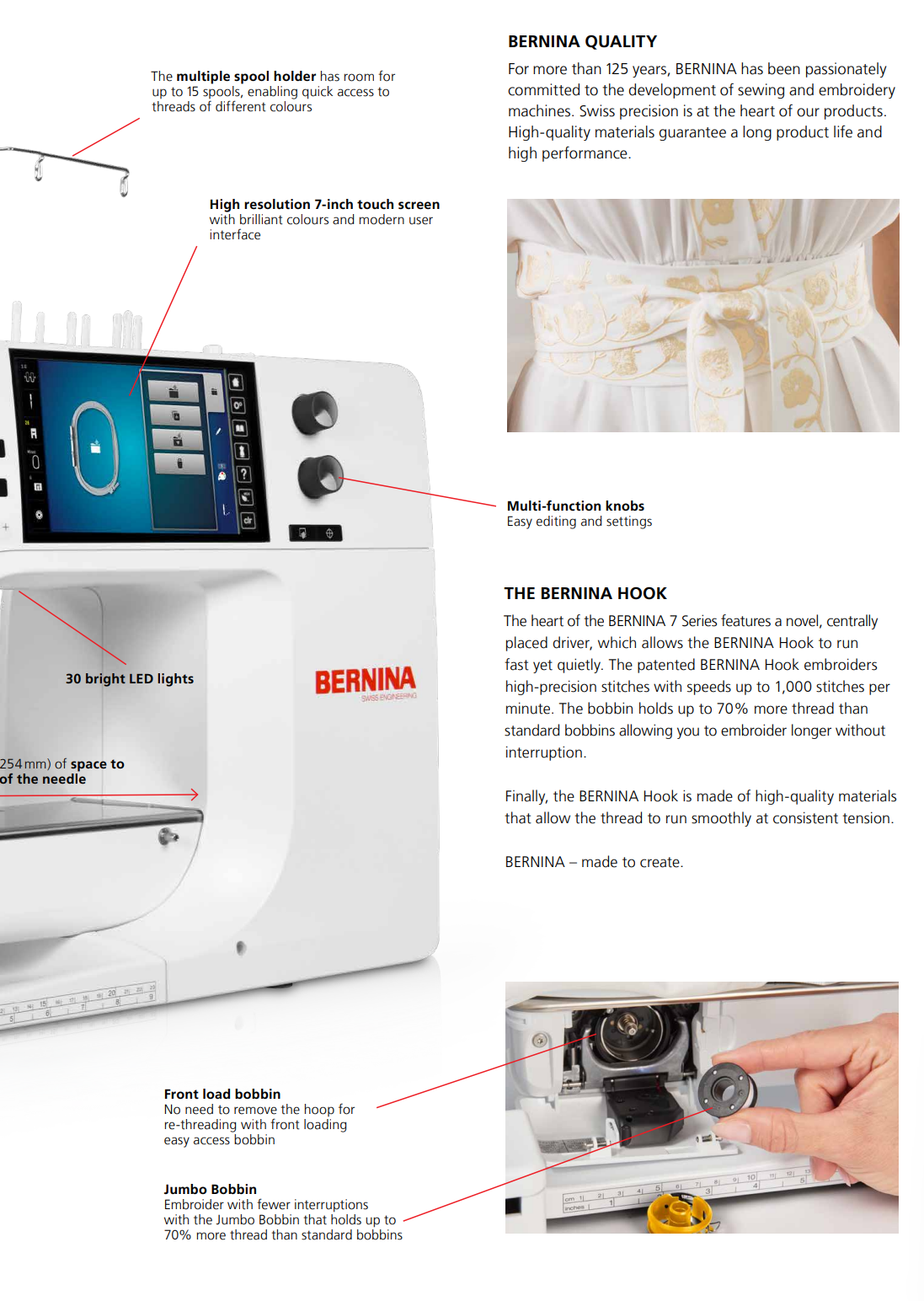 BERNINA 700 sewing and embroidery machine.