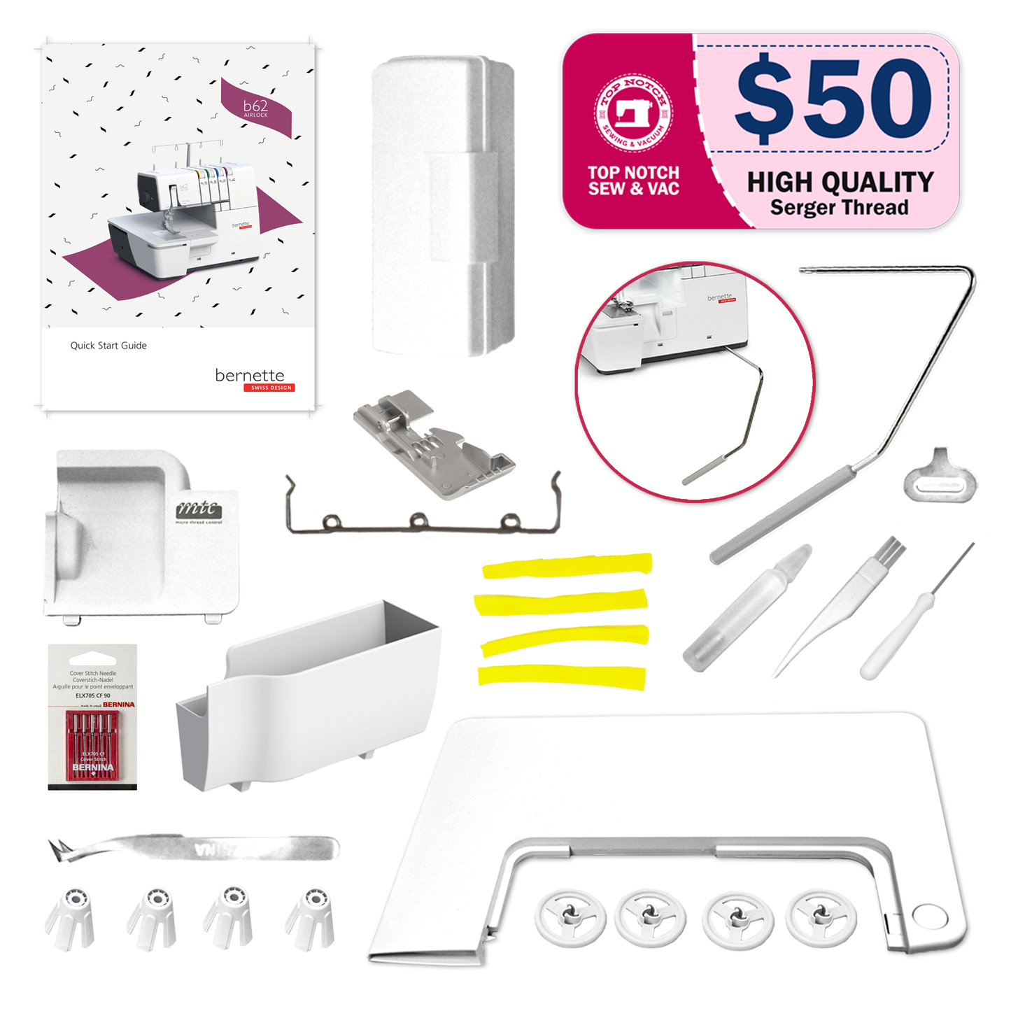 Bernette B64 Airlock Air Threading Serger Machine