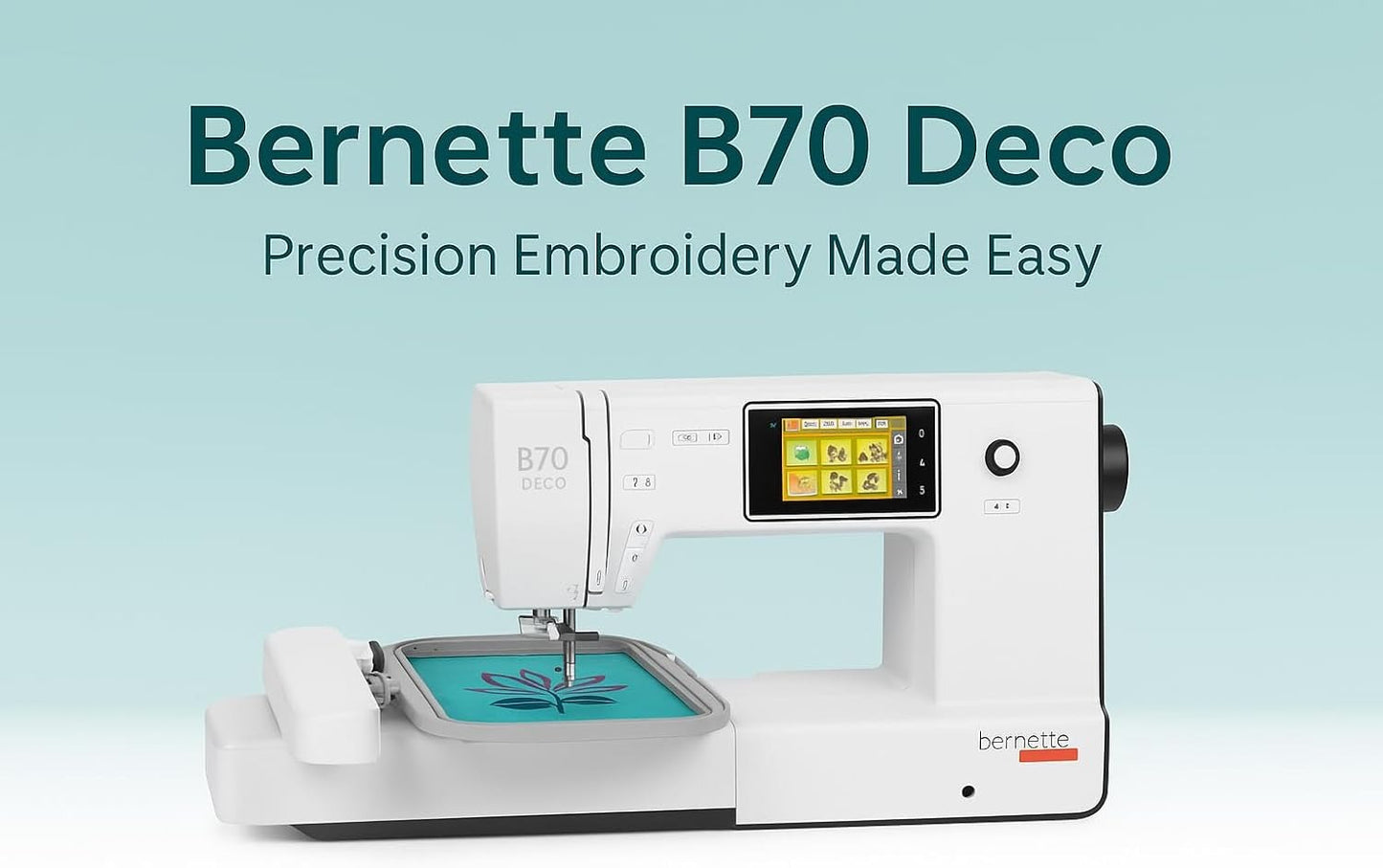 Bernette B70 Deco Embroidery Machine with 60 Sunset Threads and Designer Bundle