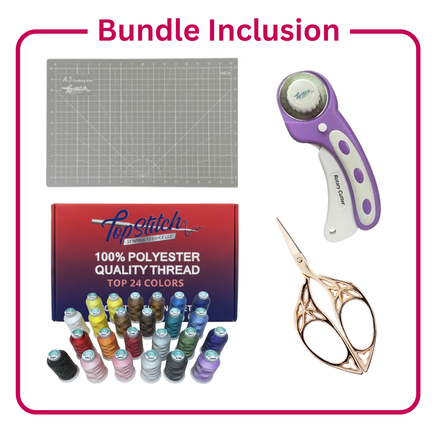 Bernette b44 Funlock Serger Sewing Machine Bundle with Cutting Tools & Thread Set