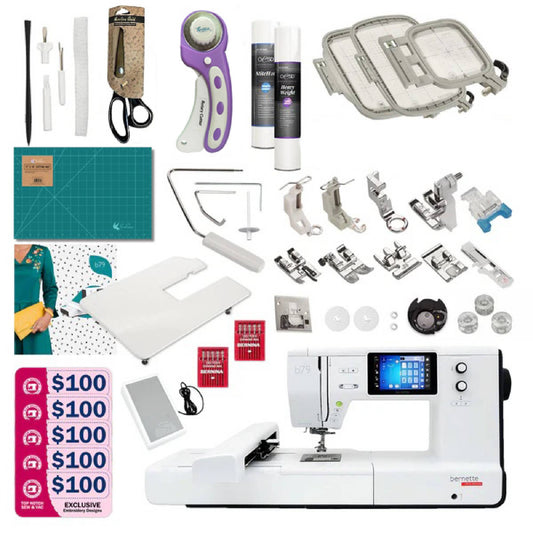 Bernette B79 Sewing & Embroidery Machine Deluxe Bundle