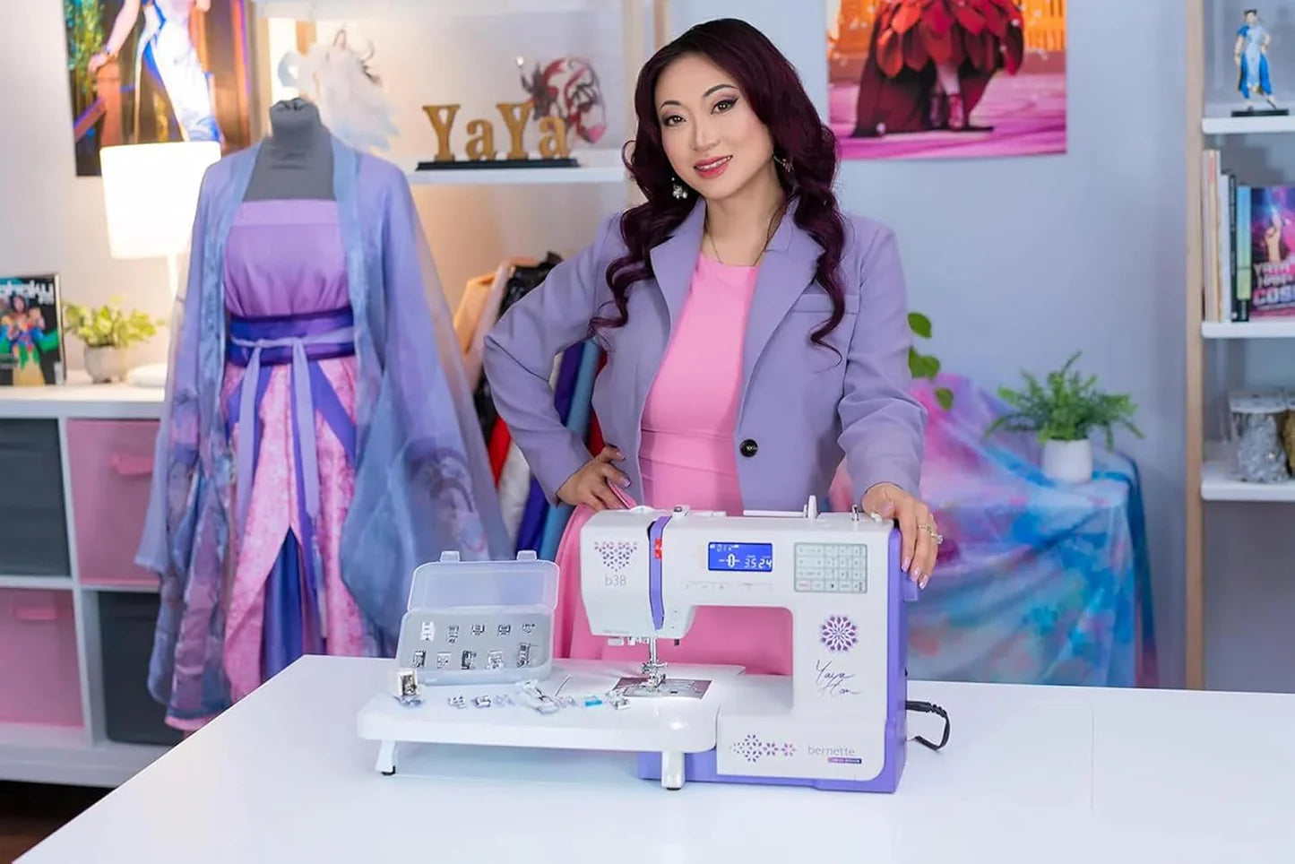 Bernette B38 Yaya Han Special Edition Sewing Machine with Top Stitch Tote Bag