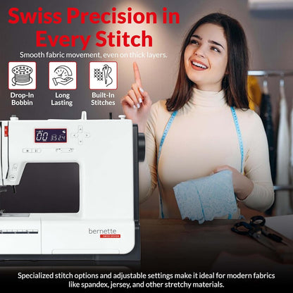Bernette b37 Sewing Machine Bundle with Top Stitch Sewing Tote Bag