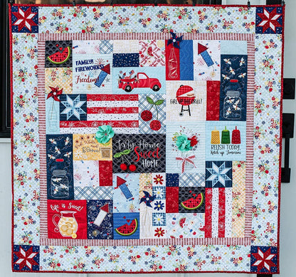 Kimberbell Red, White & Bloom Quilt Machine Embroidery Version KD809