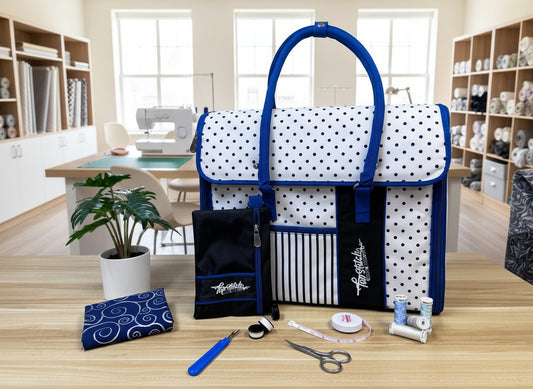 Top Stitch Sewing Machine Travel Stylish Polka Dot Carrying Bag