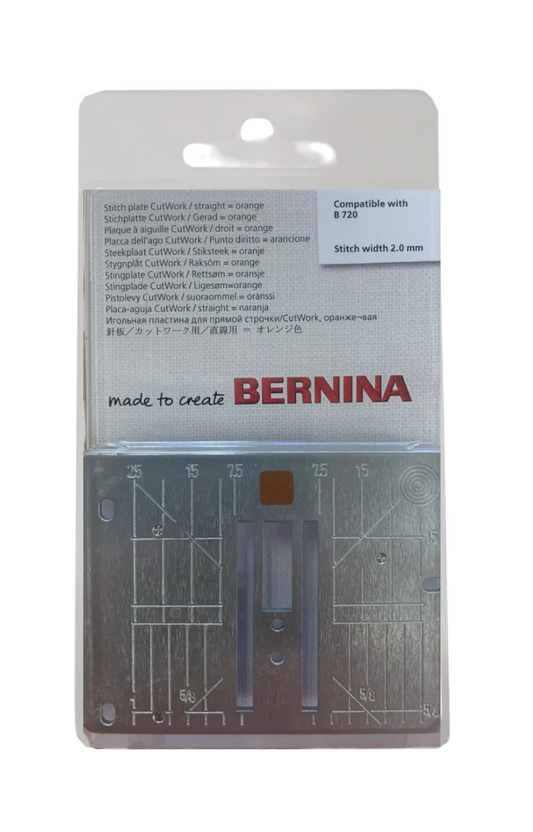 BERNINA Needle Plate Straight Stitch / Cutwork 2mm for B435, B475 QE, B535, B720