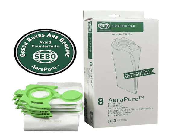 SEBO Felix Filter AeraPure Bags - 16 Pack