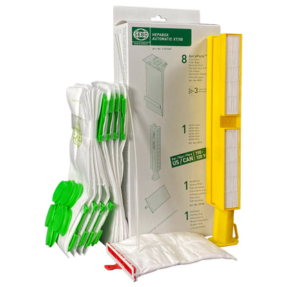 SEBO X7 X8 Bags, Filters, and Sealing Strip HEPA Service Box 51829