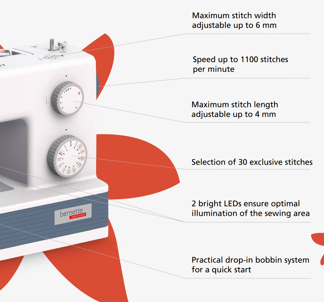 Bernette 05 Academy Sewing Machine features