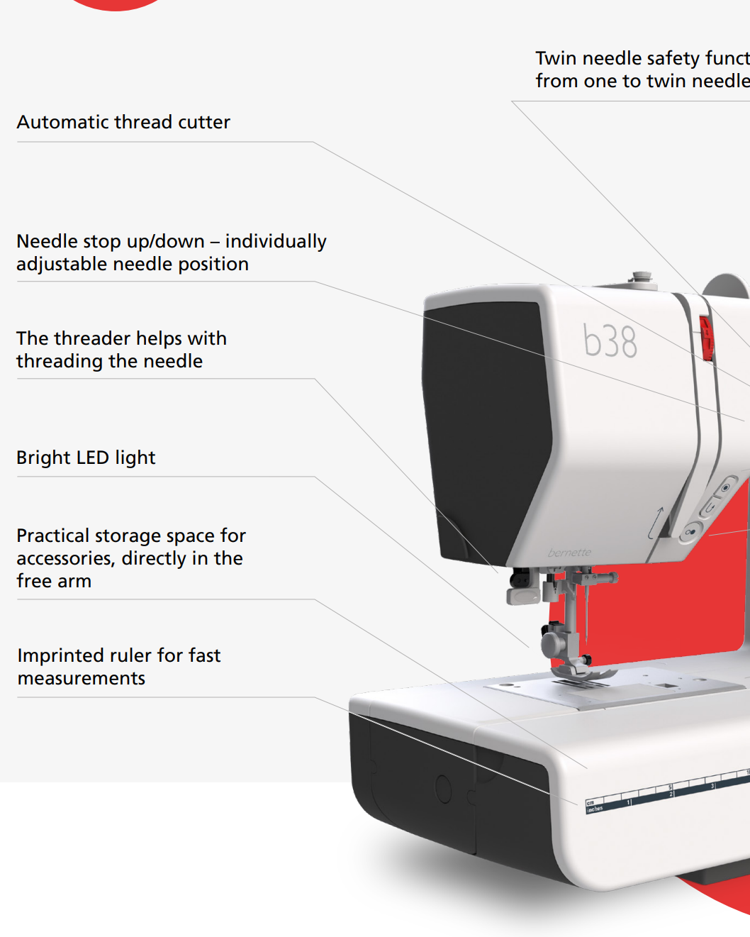 Bernette B38 Sewing Machine FEATURES
