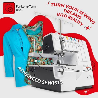 Bernette b44 Funlock Serger Sewing Machine Bundle with Cutting Tools & Thread Set