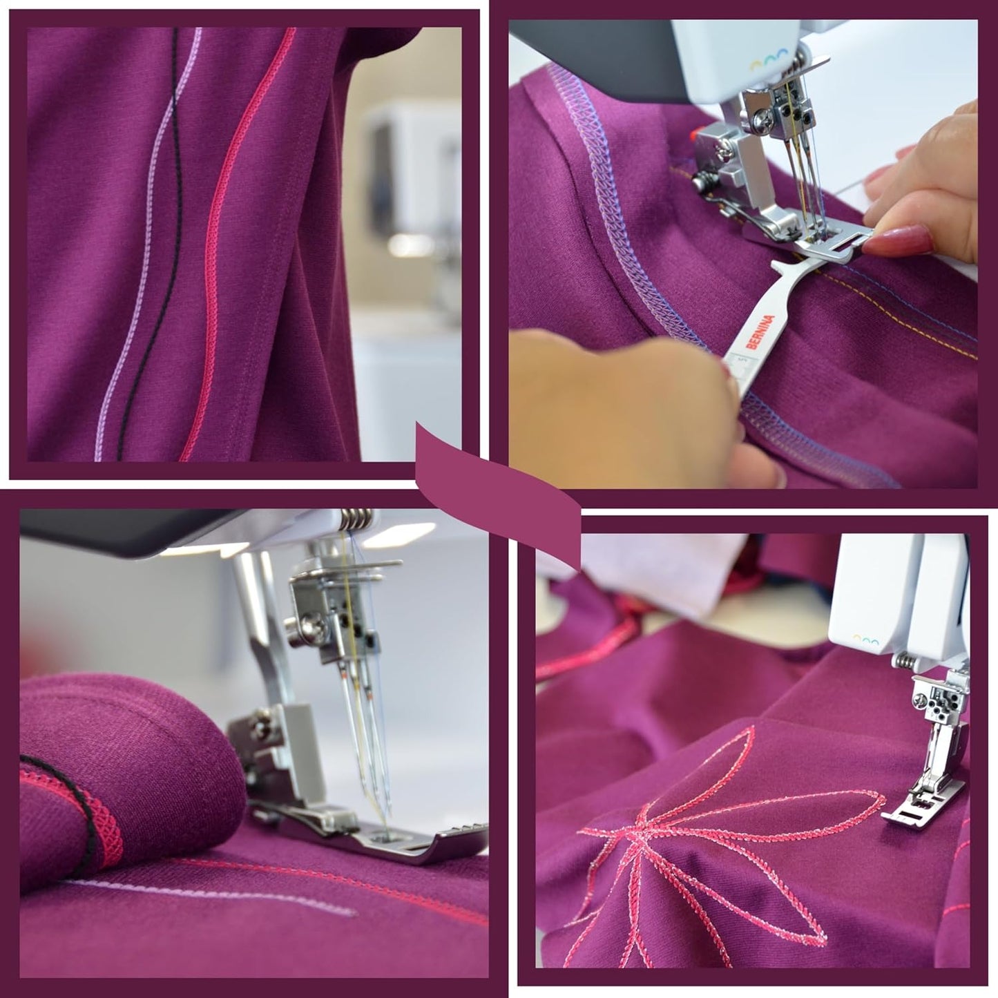 Bernette B62 Airlock Coverstitch Machine Bundle with Air Threader, Cutting Mat, Rotary Cutter, Scissors, and Thread Set