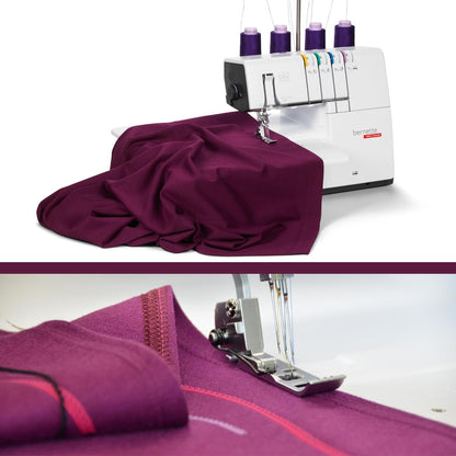 Bernette B62 Airlock Coverstitch Machine Bundle with Air Threader, Cutting Mat, Rotary Cutter, Scissors, and Thread Set