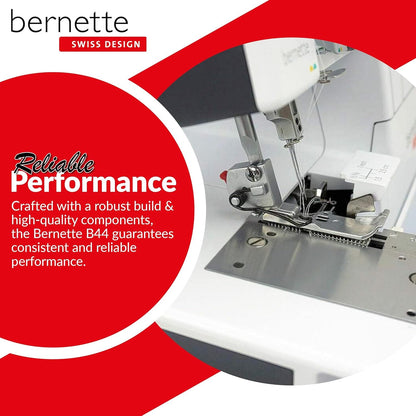 Bernette b44 Funlock Serger Sewing Machine Bundle with Cutting Tools & Thread Set