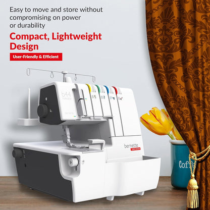 Bernette b44 Funlock Serger Sewing Machine Bundle with Cutting Tools & Thread Set