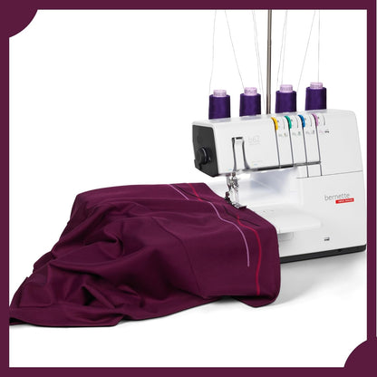 Bernette B62 Airlock Coverstitch Machine Bundle with Air Threader, Cutting Mat, Rotary Cutter, Scissors, and Thread Set