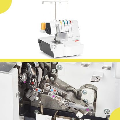 Bernette b44 Funlock Serger Sewing Machine Bundle with Cutting Tools & Thread Set