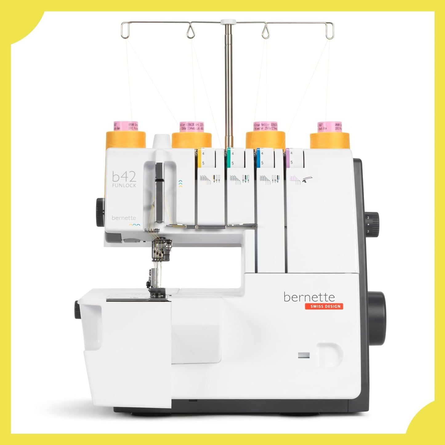 Bernette B42 Funlock Coverstitch Machine Bundle with Cutting Mat, Scissors, Rotary Cutter, and Thread Set