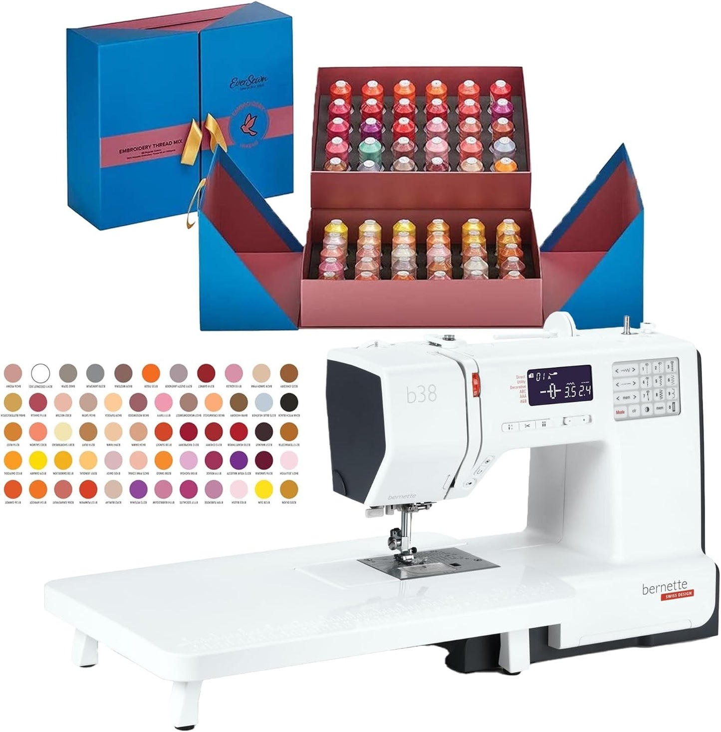 Bernette B38 Computerized Sewing Machine with Sunset Thread Collection