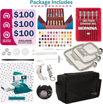 Bernette B70 Deco Embroidery Machine with 60 Sunset Threads and Designer Bundle