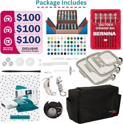 Bernette B70 DECO Embroidery Machine Bundle with Northern Lights Thread & Design Tools
