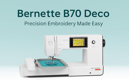 Bernette B70 Deco Embroidery Machine with 60 Sunset Threads and Designer Bundle