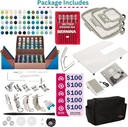 Bernette B79 Sewing & Embroidery Machine Deluxe Bundle with Northern Lights Thread Set