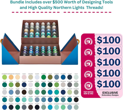 Bernette B79 Sewing & Embroidery Machine Deluxe Bundle with Northern Lights Thread Set