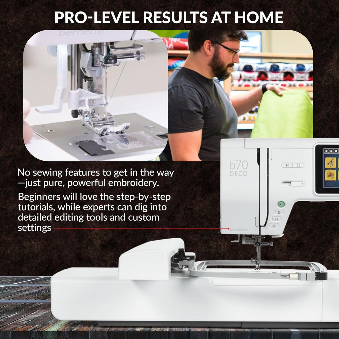 Bernette B70 DECO Embroidery Machine Bundle with Northern Lights Thread & Design Tools