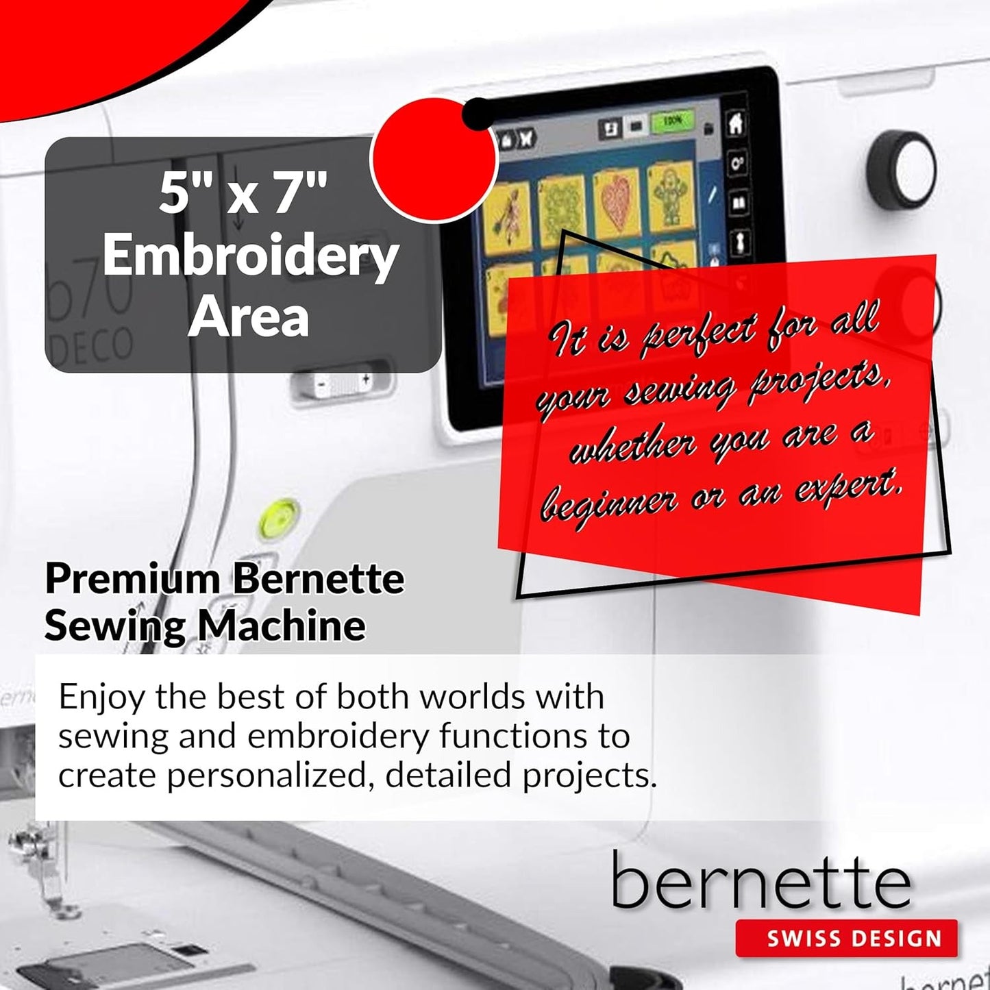 Bernette b70 DECO Embroidery Machine Bundle
