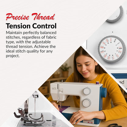 Bernette b05 Academy Sewing Machine with EverSewn 60-Pc Sunset Thread Bundle