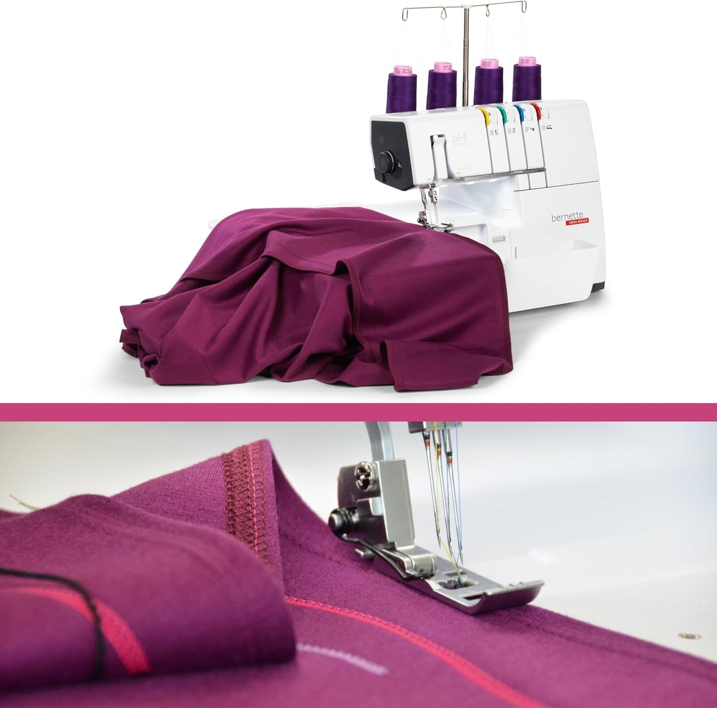 Bernette b64 Airlock Serger Bundle with Air Threading, Cutting Tools & Threads