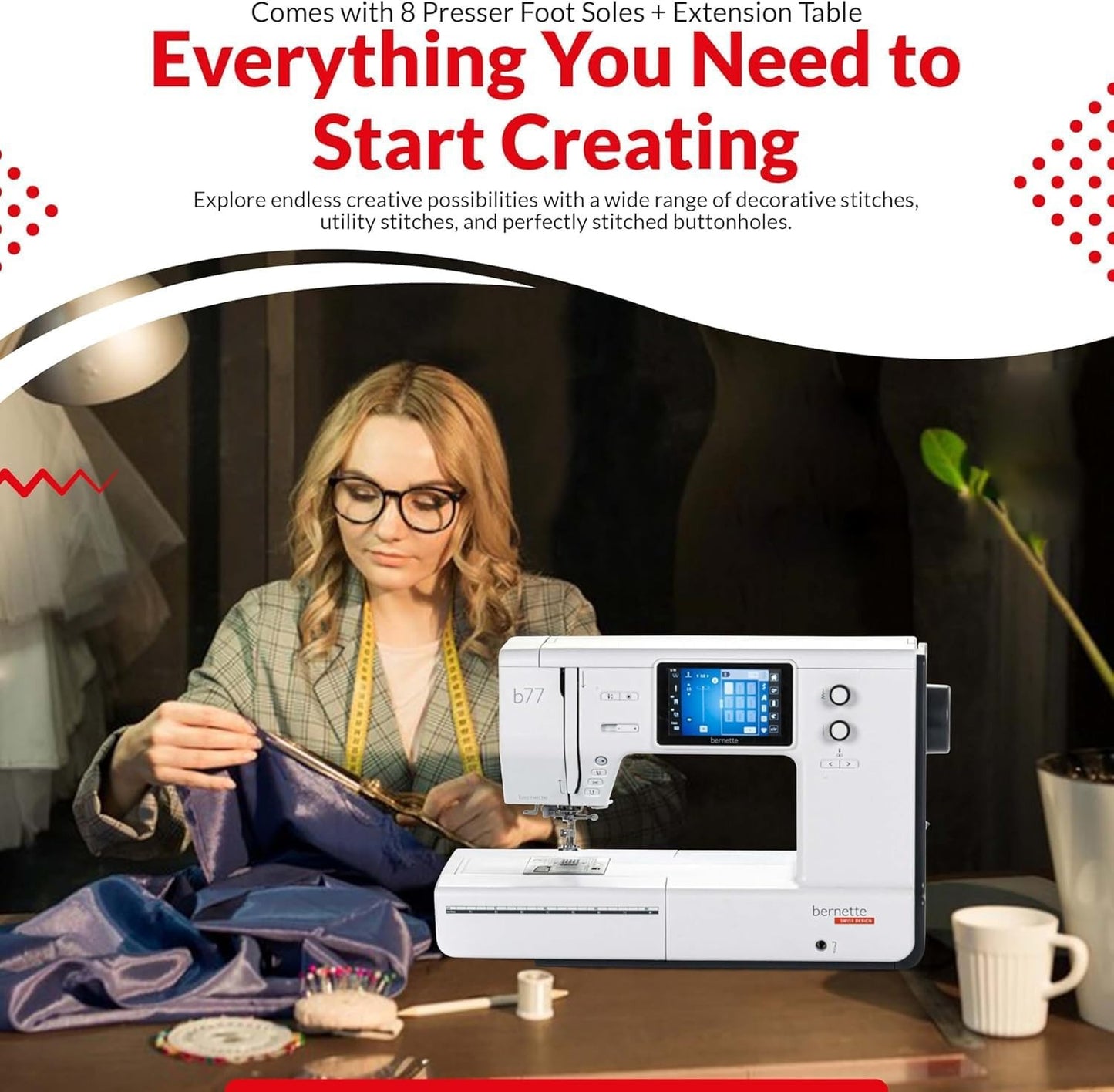 Bernette b77 Sewing & Quilting Machine Bundle