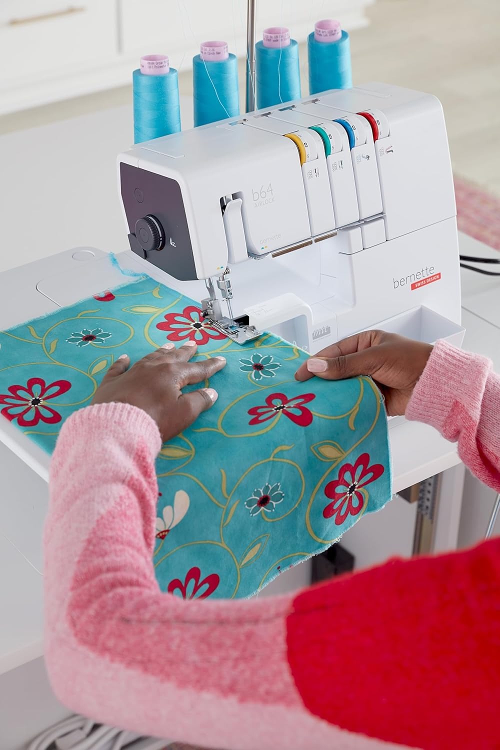 Bernette b64 Airlock Serger Bundle with Air Threading, Cutting Tools & Threads