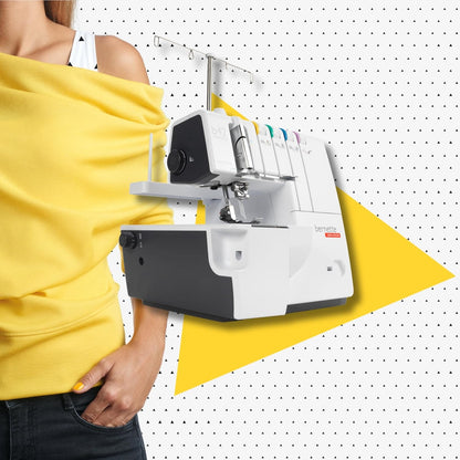 Bernette B42 Funlock Coverstitch Machine Bundle with Cutting Mat, Scissors, Rotary Cutter, and Thread Set