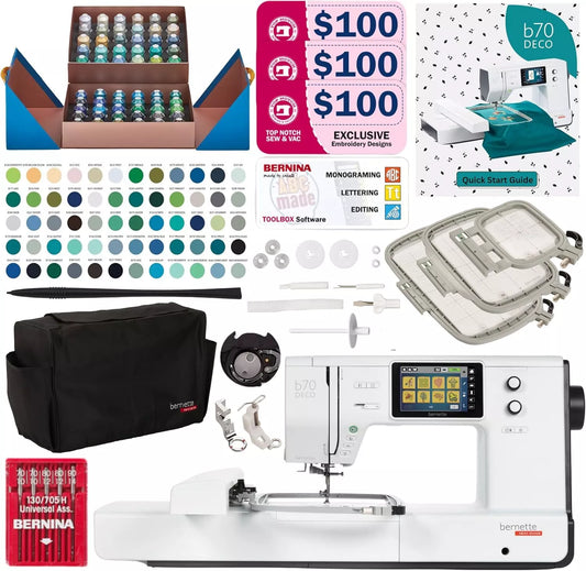 Refurbished  Bernette B70 Embroidery Machine - Exclusive Designers Bundle with Northern Light